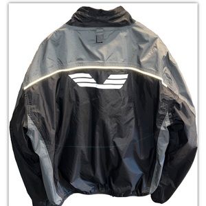 Olympia Moto sports Mens 2XL Black Gray Jacket Nylon Polyester ZIP up Motorcycle